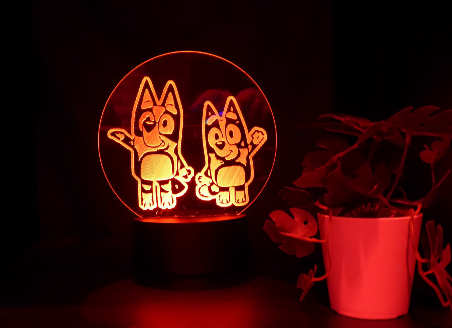 BLUEY & BINGO NIGHT LIGHT 8 COLOURS LED LAMP