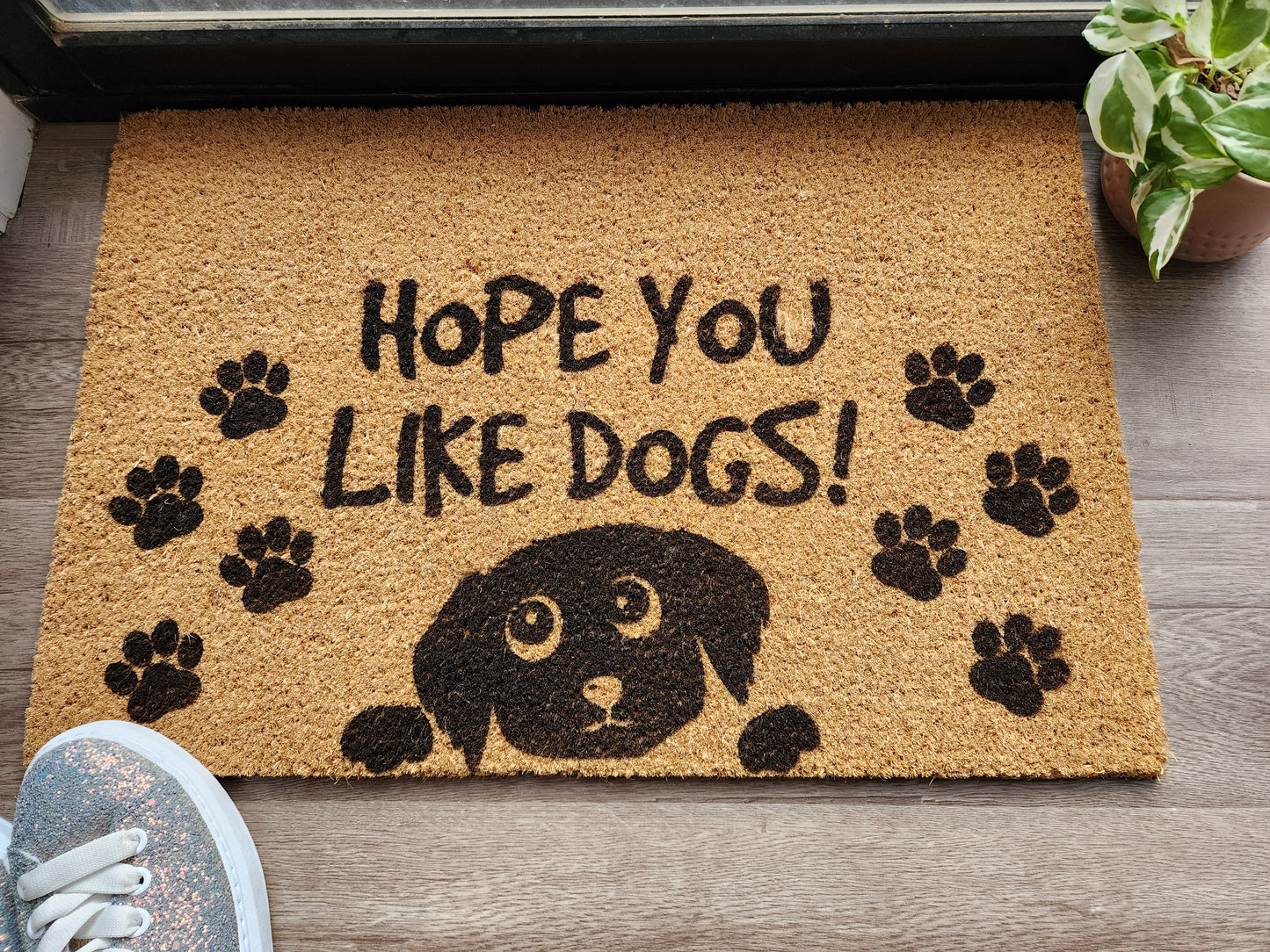 HOPE YOU LIKE DOGS FUN CUSTOM DOOR MAT