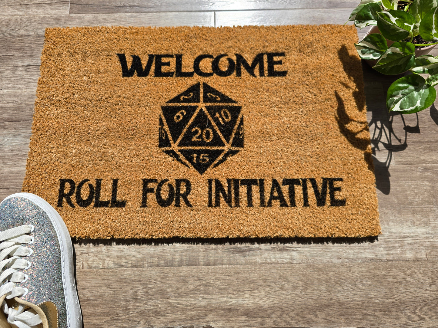 Welcome Roll For Initiative D&D Fun Custom Doormat
