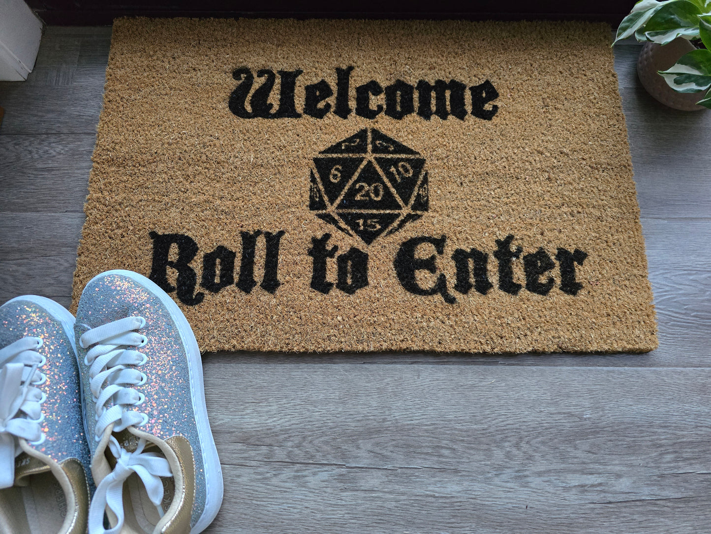 Welcome Roll to Enter D&D Fun Custom Doormat