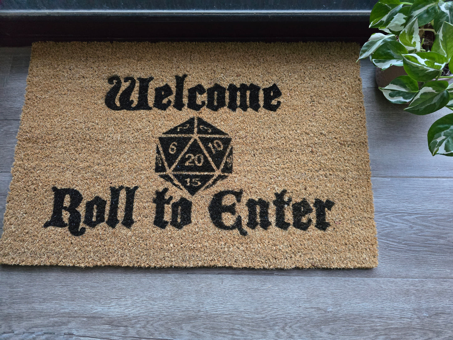 Welcome Roll to Enter D&D Fun Custom Doormat