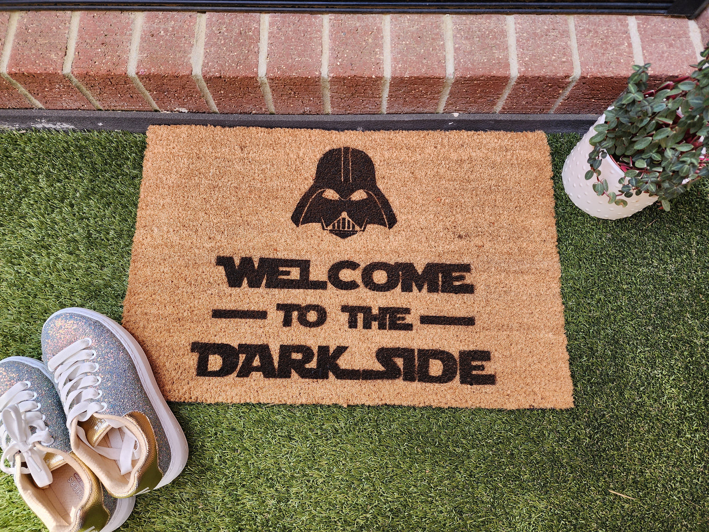 WELCOME TO THE DARK SIDE CUSTOM DOORMAT