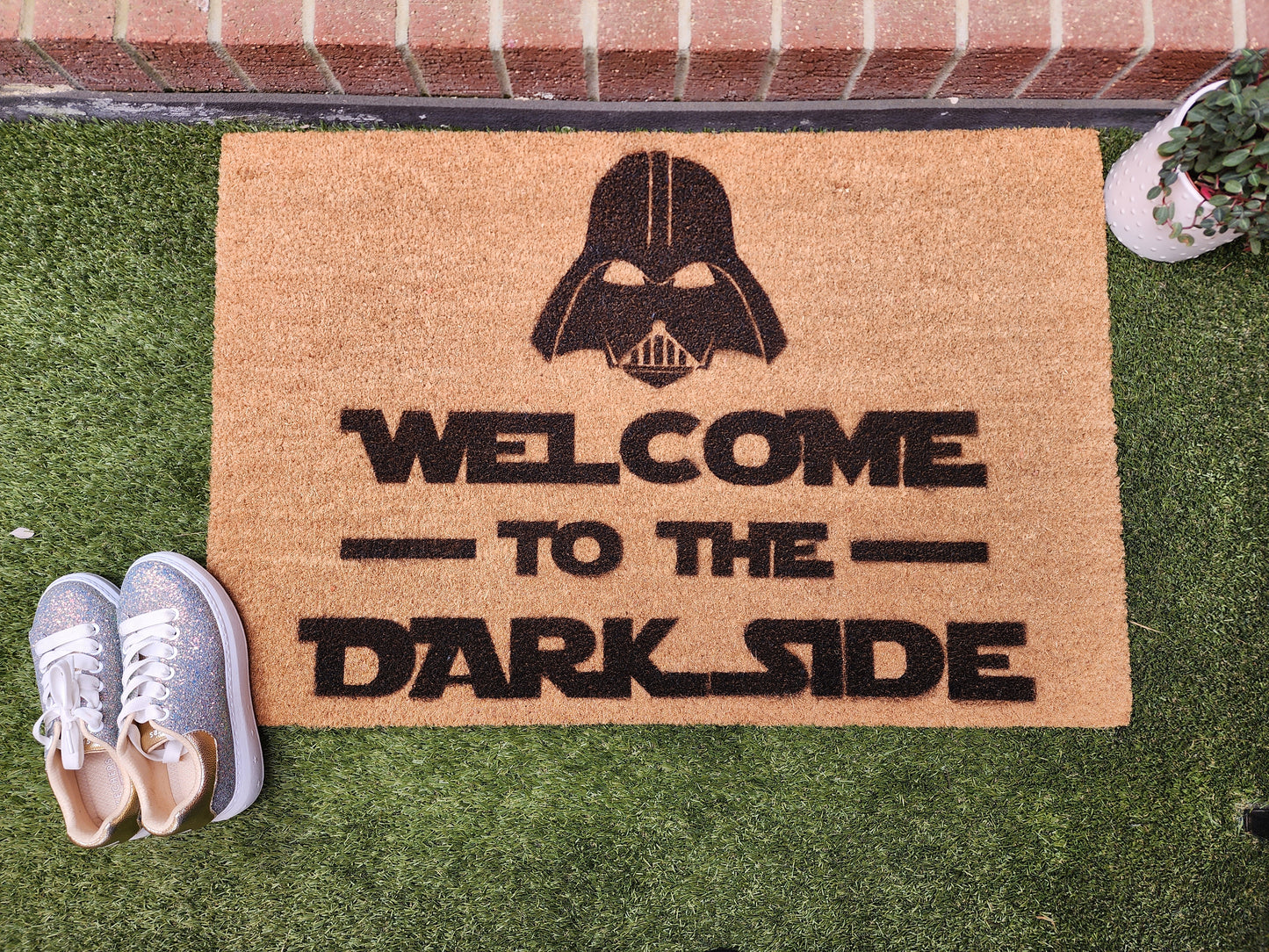 WELCOME TO THE DARK SIDE CUSTOM DOORMAT