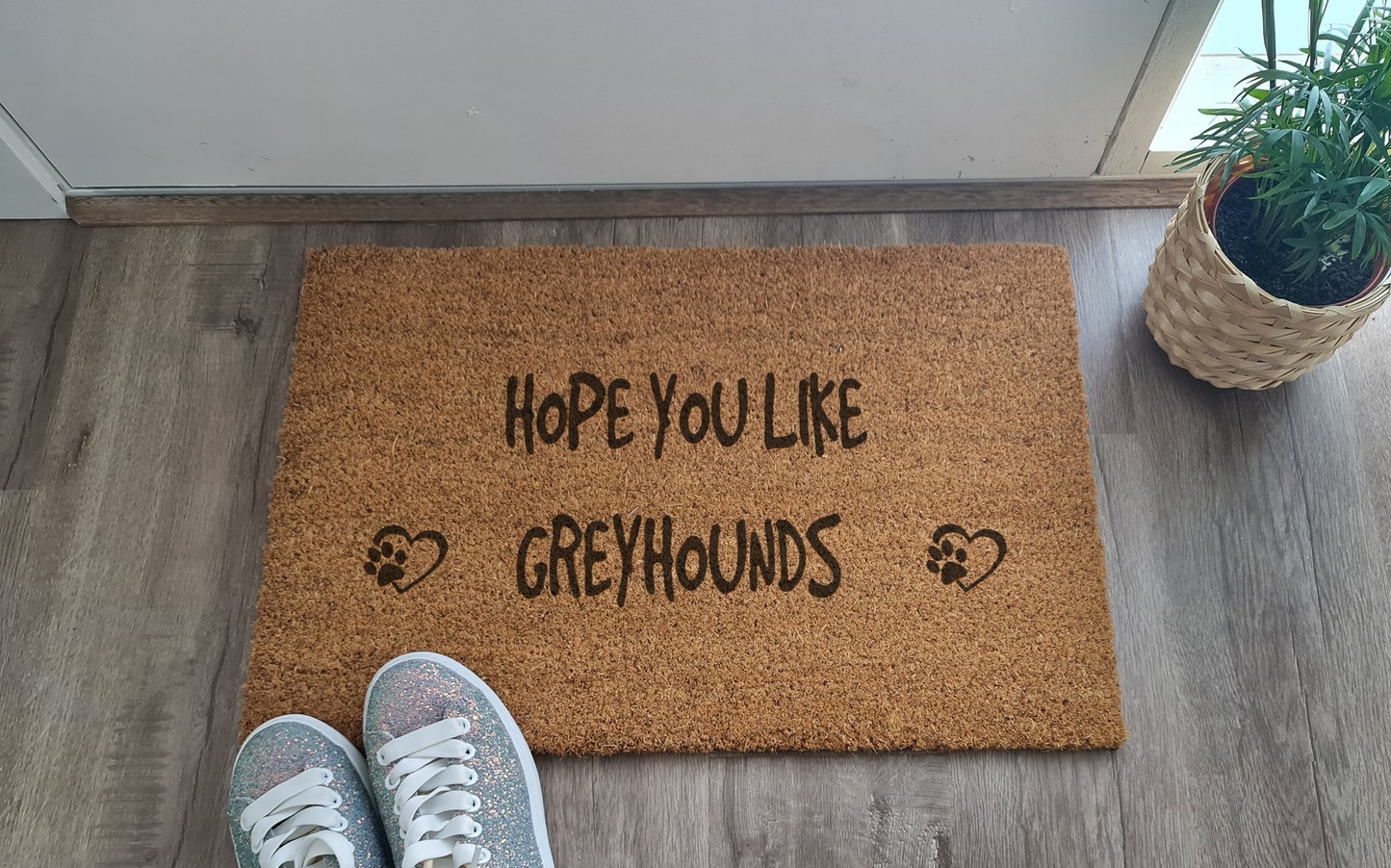 HOPE YOU LIKE GREYHOUNDS CUSTOM DOOR MAT