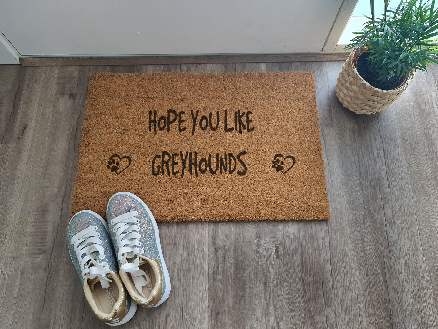 HOPE YOU LIKE GREYHOUNDS CUSTOM DOOR MAT