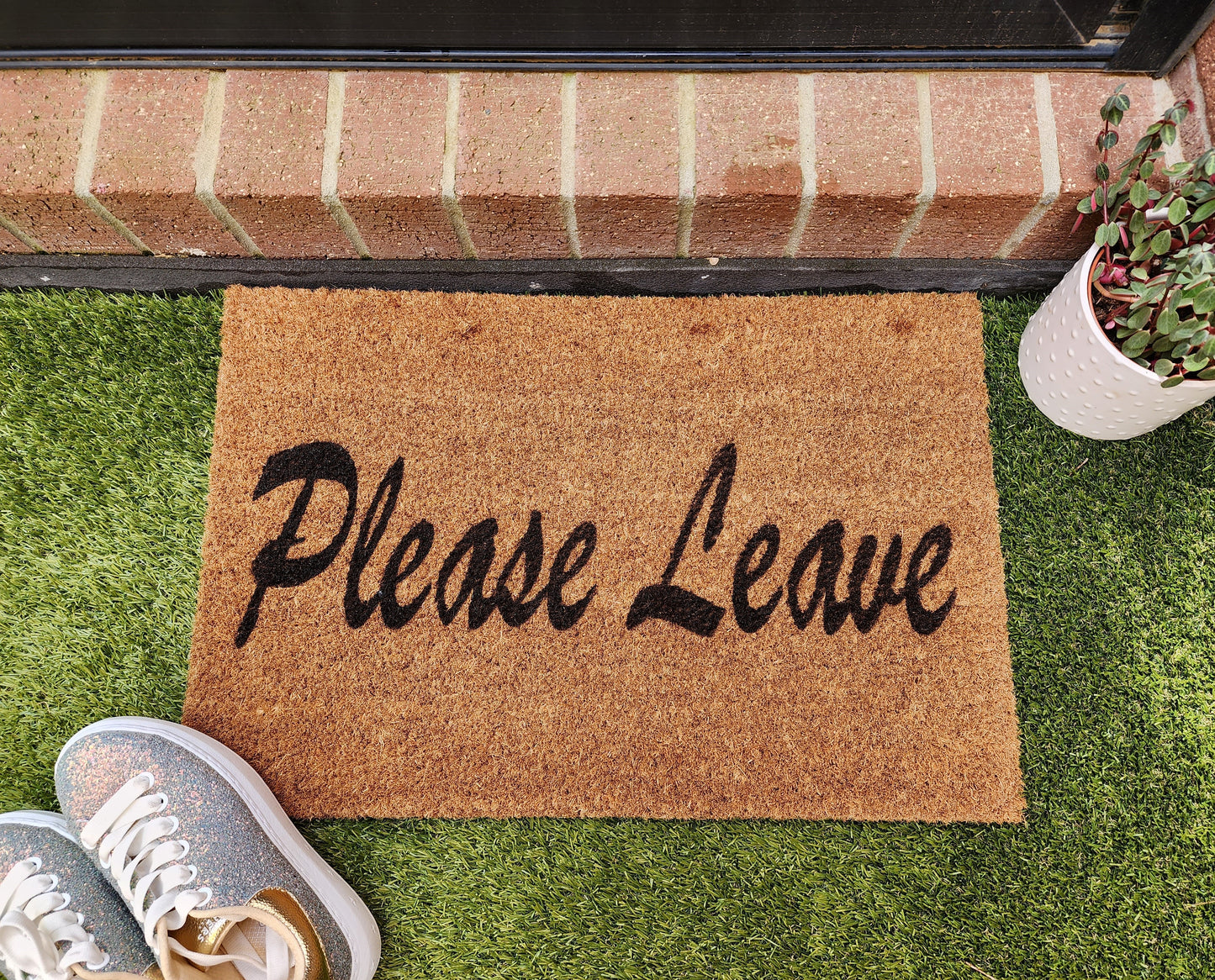 PLEASE LEAVE FUN CUSTOM DOOR MAT