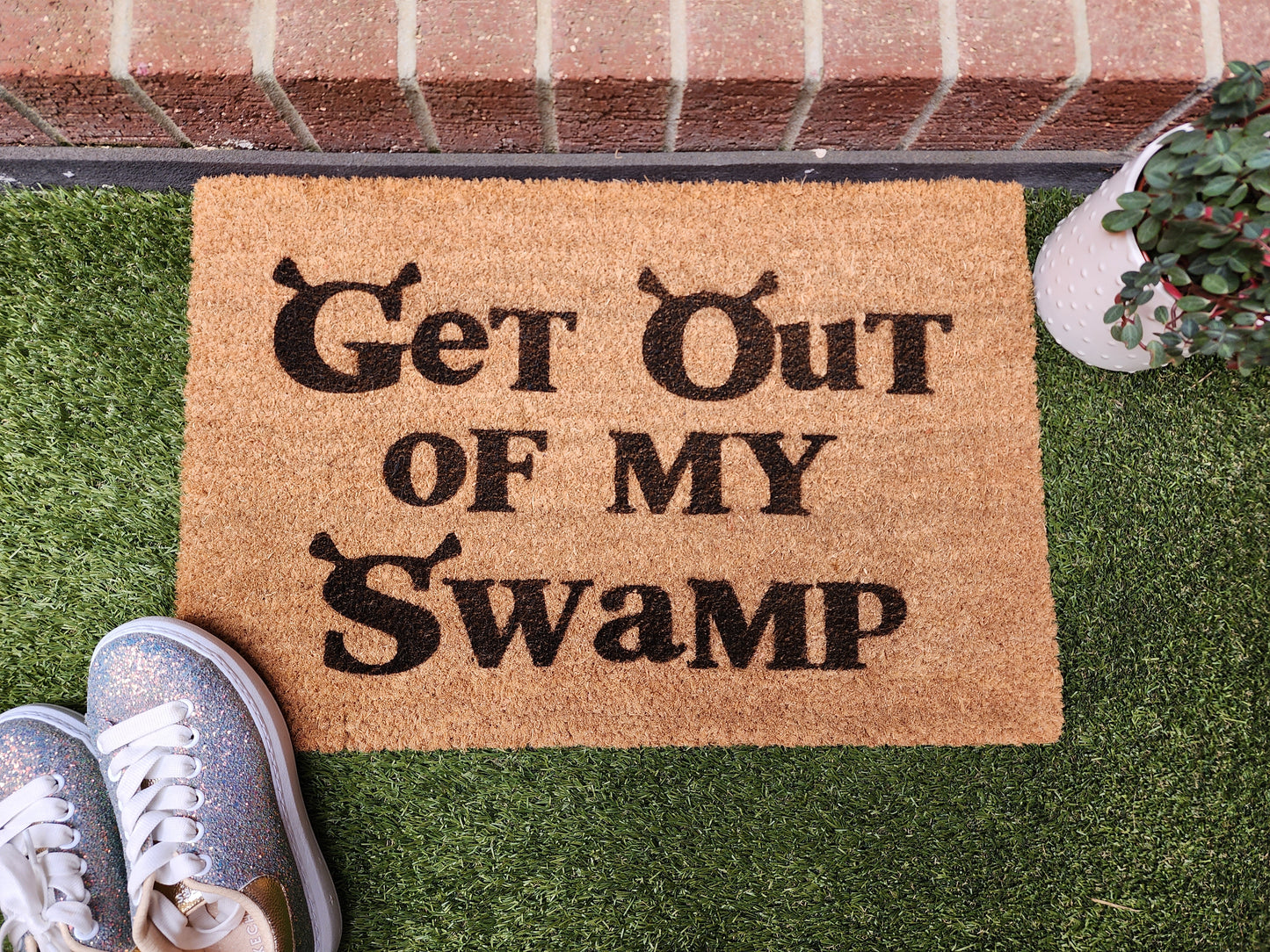 GET OUT OF MY SWAMP CUSTOM DOORMAT