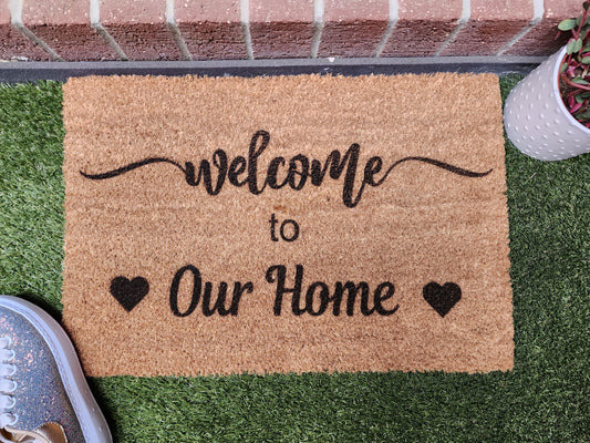 WELCOME TO OUR HOME CUSTOM DOORMAT