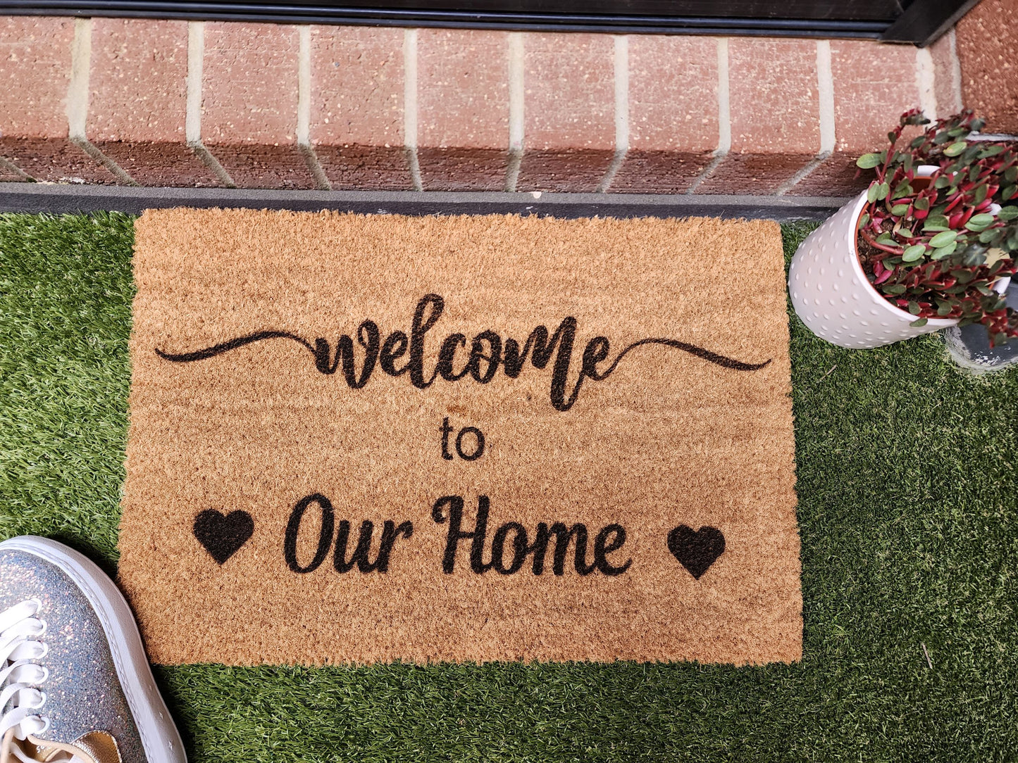 WELCOME TO OUR HOME CUSTOM DOORMAT