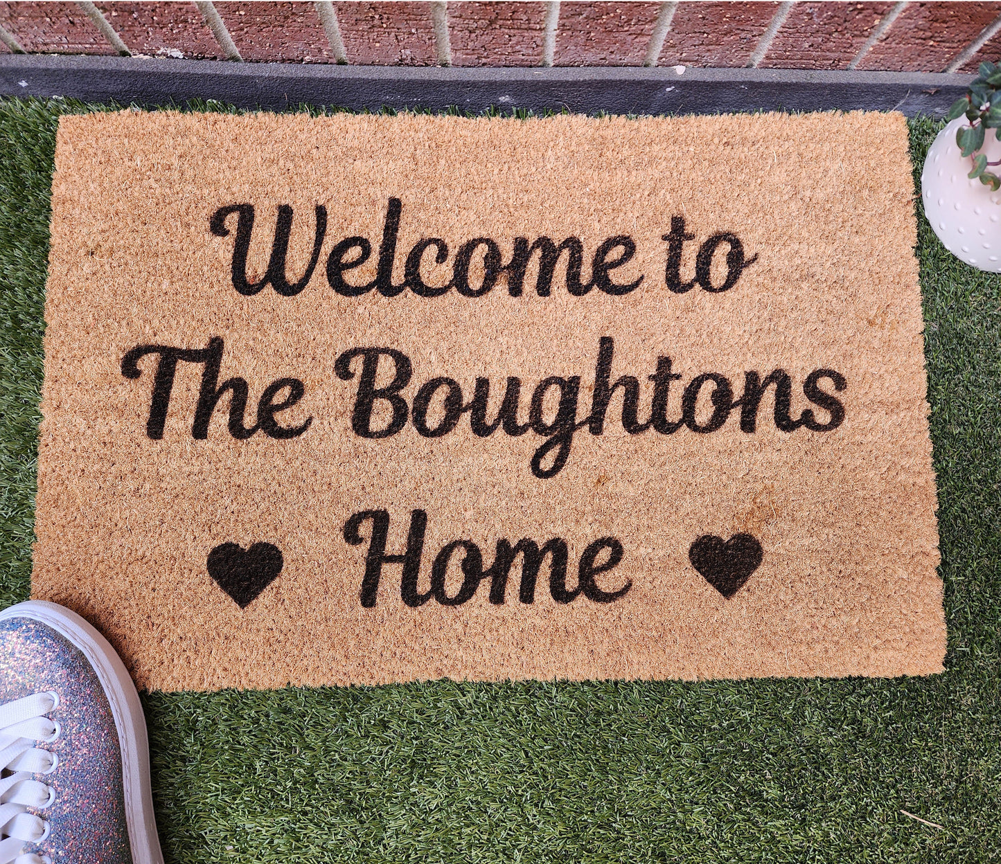 WELCOME TO FAMILY NAME HOME PERSONALISED DOOR MAT