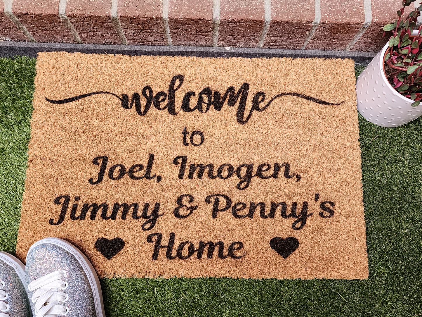 WELCOME TO NAME/NAMES HOME PERSONALISED DOOR MAT