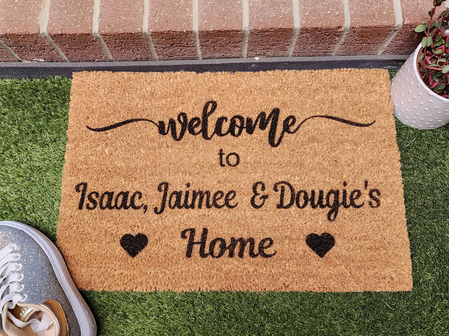 WELCOME TO NAME/NAMES HOME PERSONALISED DOOR MAT