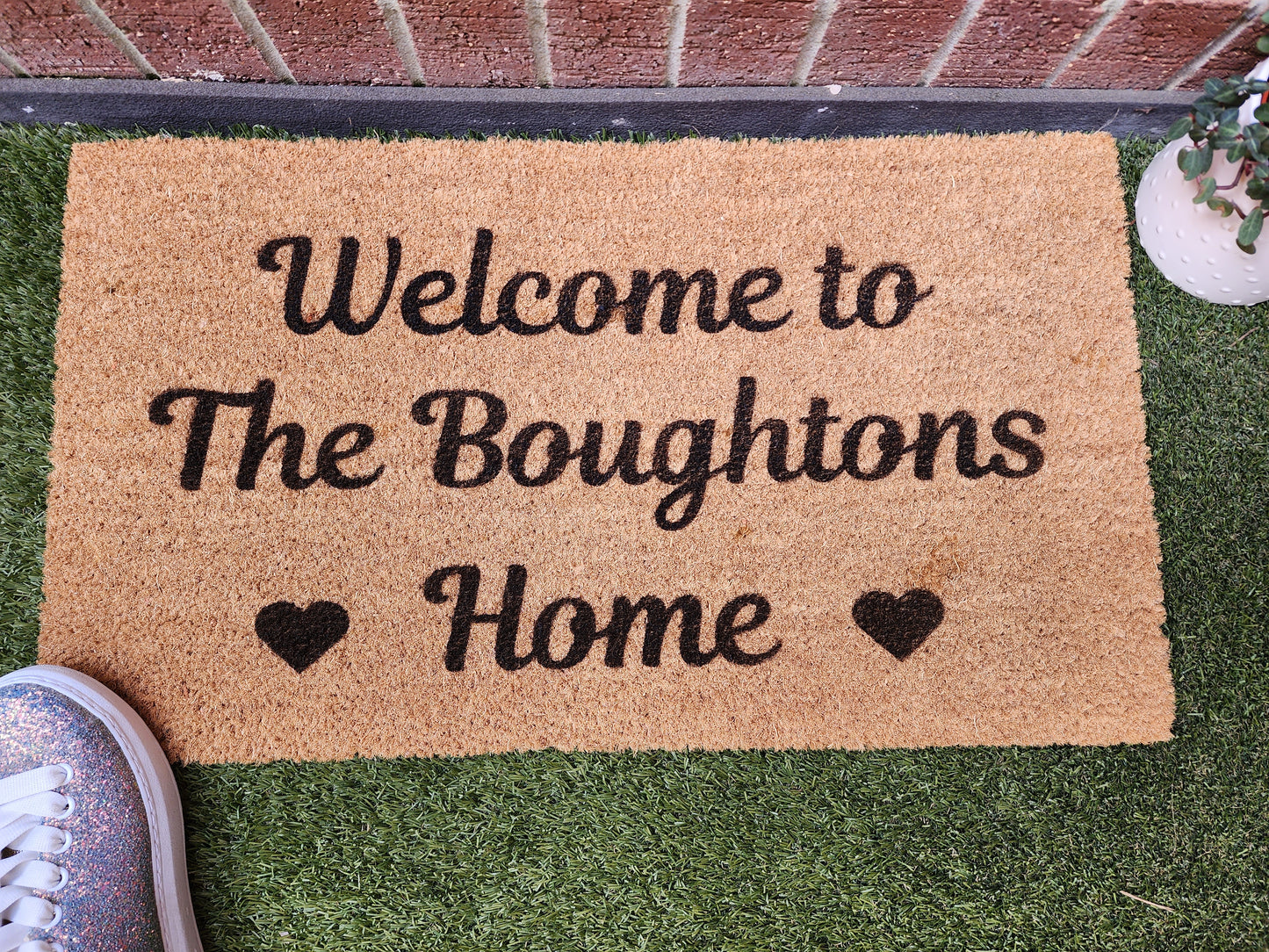 WELCOME TO FAMILY NAME HOME PERSONALISED DOOR MAT