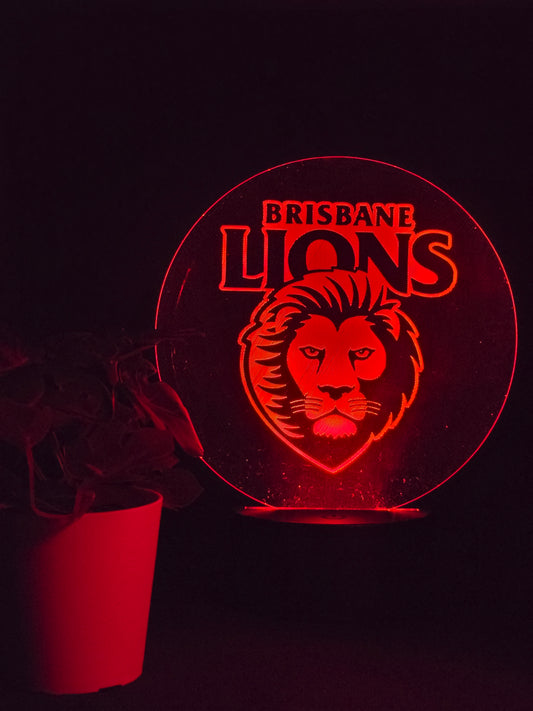 BRISBANE LIONS NIGHT LIGHT 8 COLOURS LED LAMP