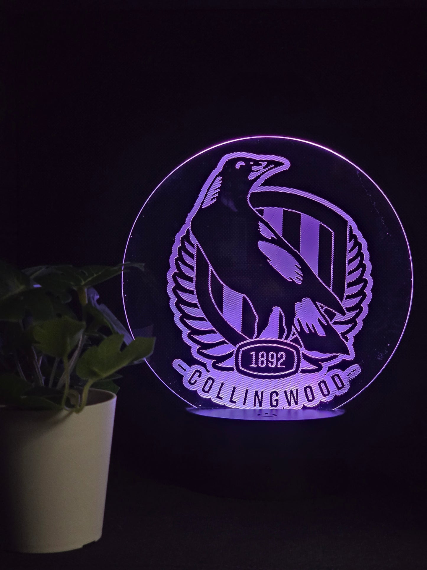COLLINGWOOD MAGPIES NIGHT LIGHT 8 COLOURS LED LAMP