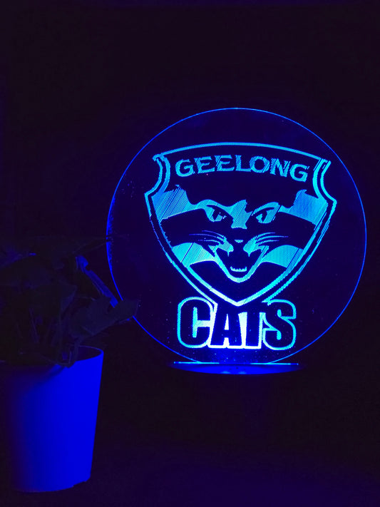 GEELONG CATS NIGHT LIGHT 8 COLOURS LED LAMP