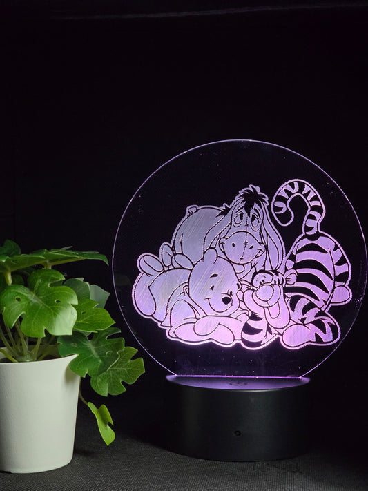 WINNIE THE POOH & FRIENDS NIGHT LIGHT 8 COLOURS LED LAMP