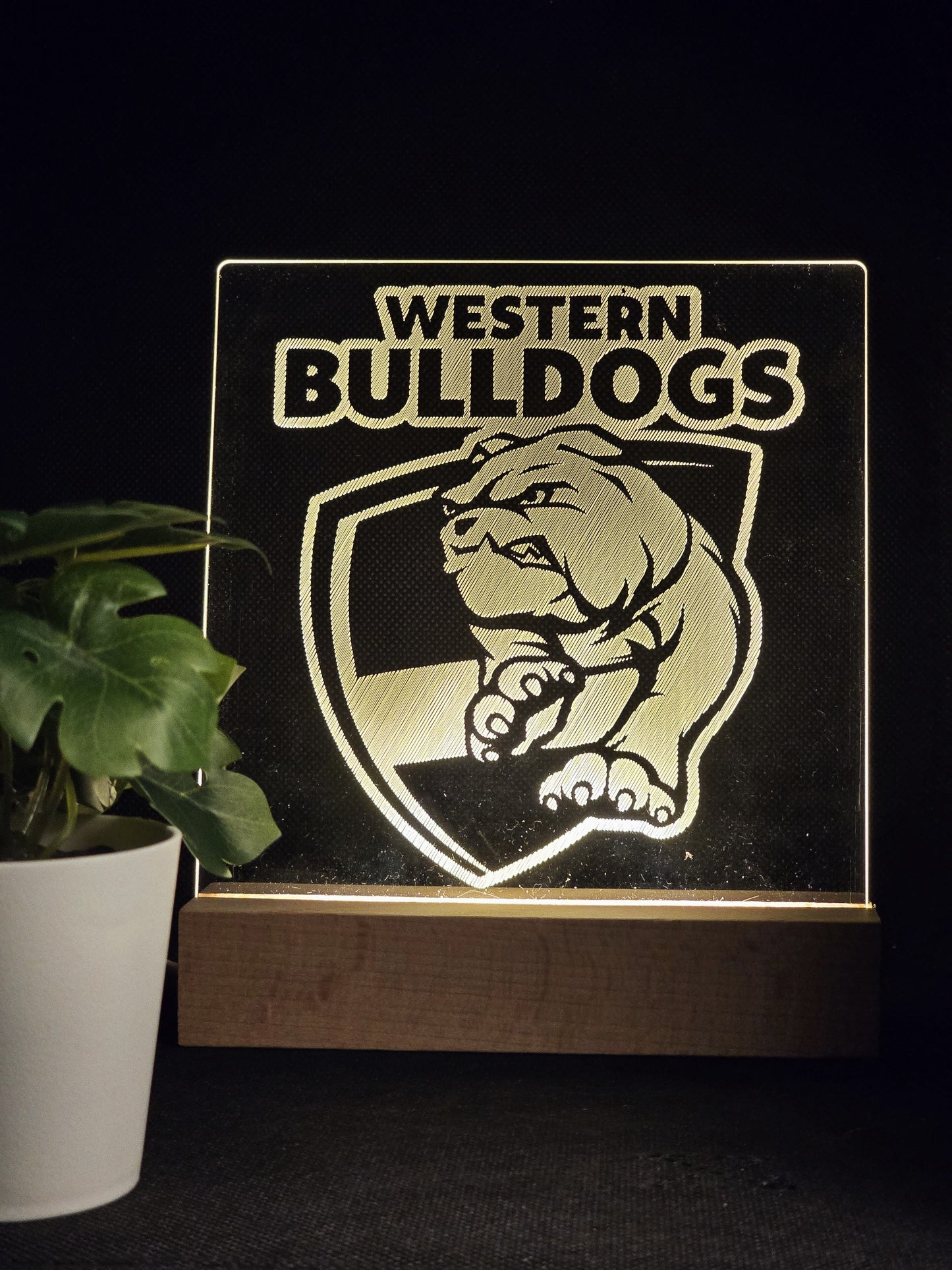WESTERN BULLDOGS NIGHT LIGHT WARM WHITE LED LAMP