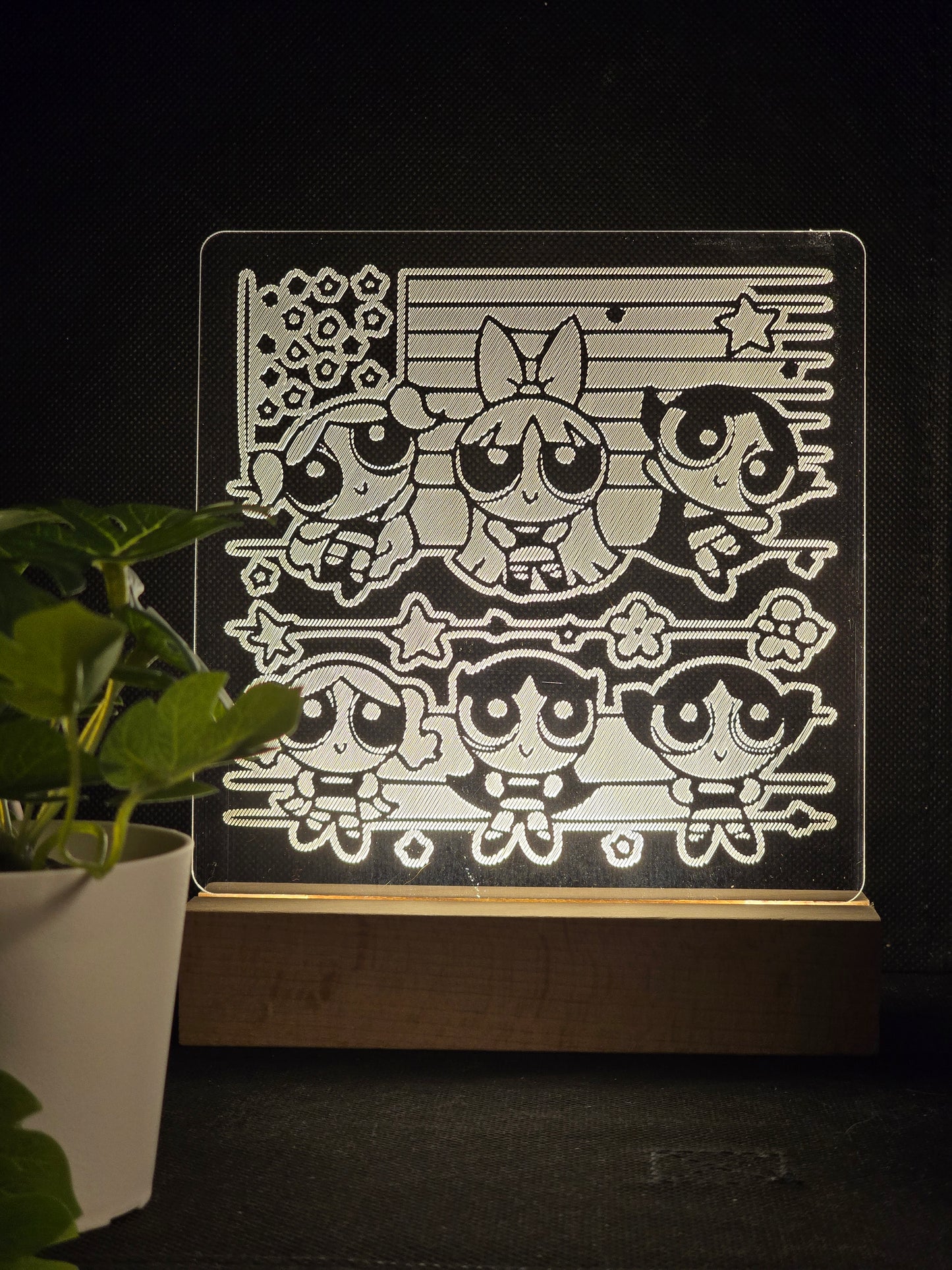 POWERPUFF GIRLS NIGHT LIGHT WARM WHITE LED LAMP