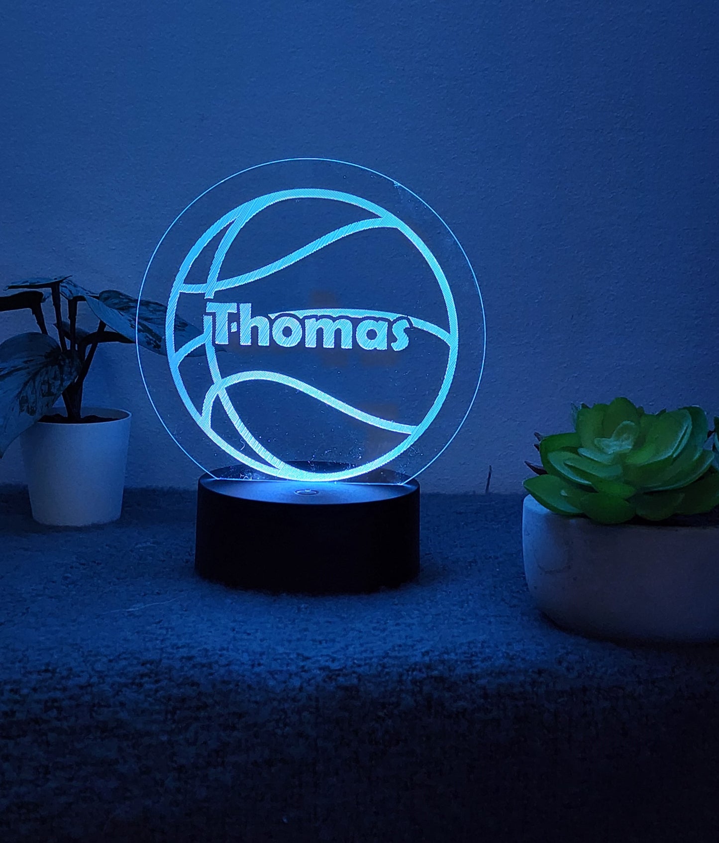 PERSONALISED BASKETBALL NIGHT LIGHT 8 COLOURS LED LAMP