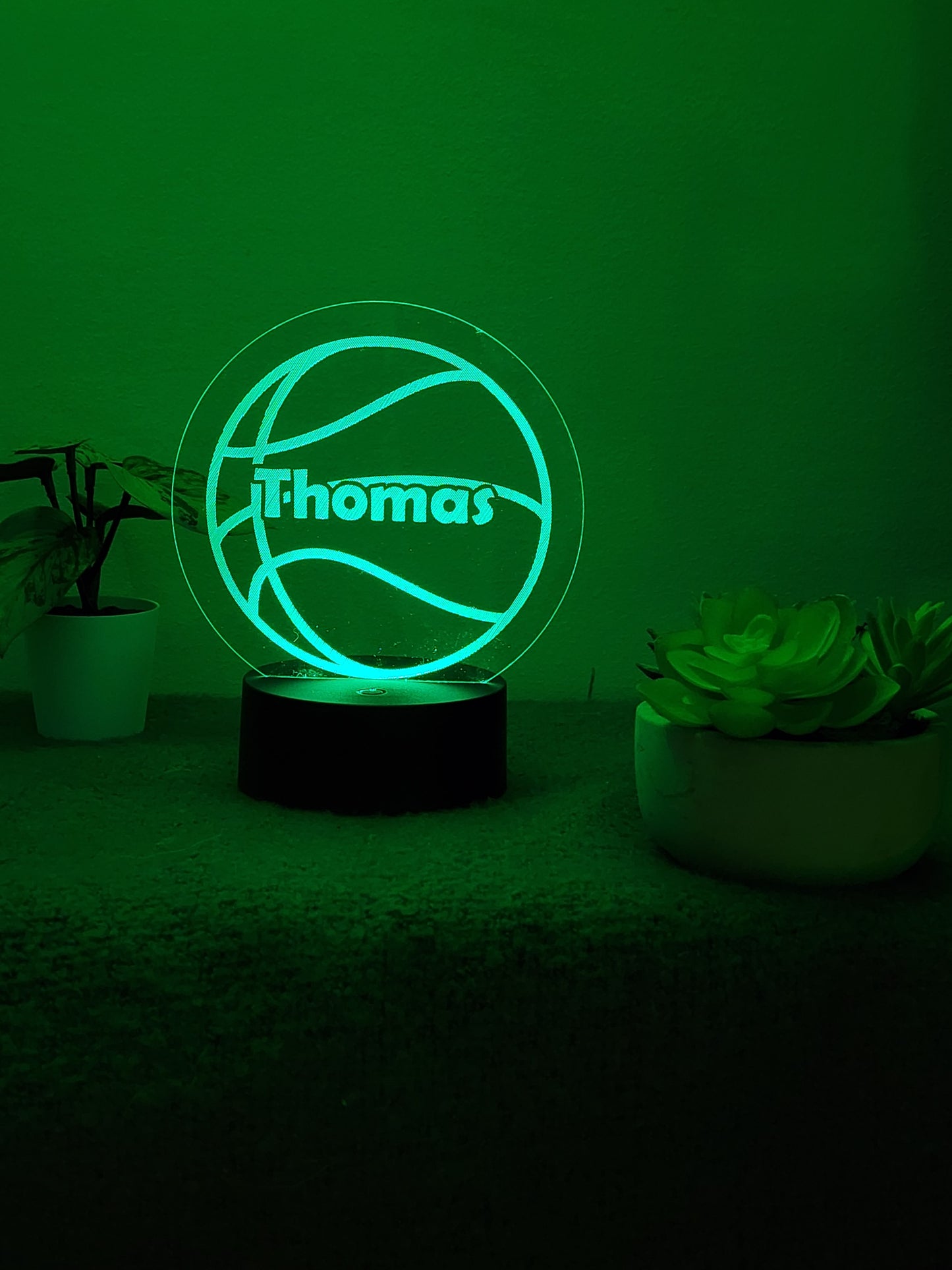 PERSONALISED BASKETBALL NIGHT LIGHT 8 COLOURS LED LAMP
