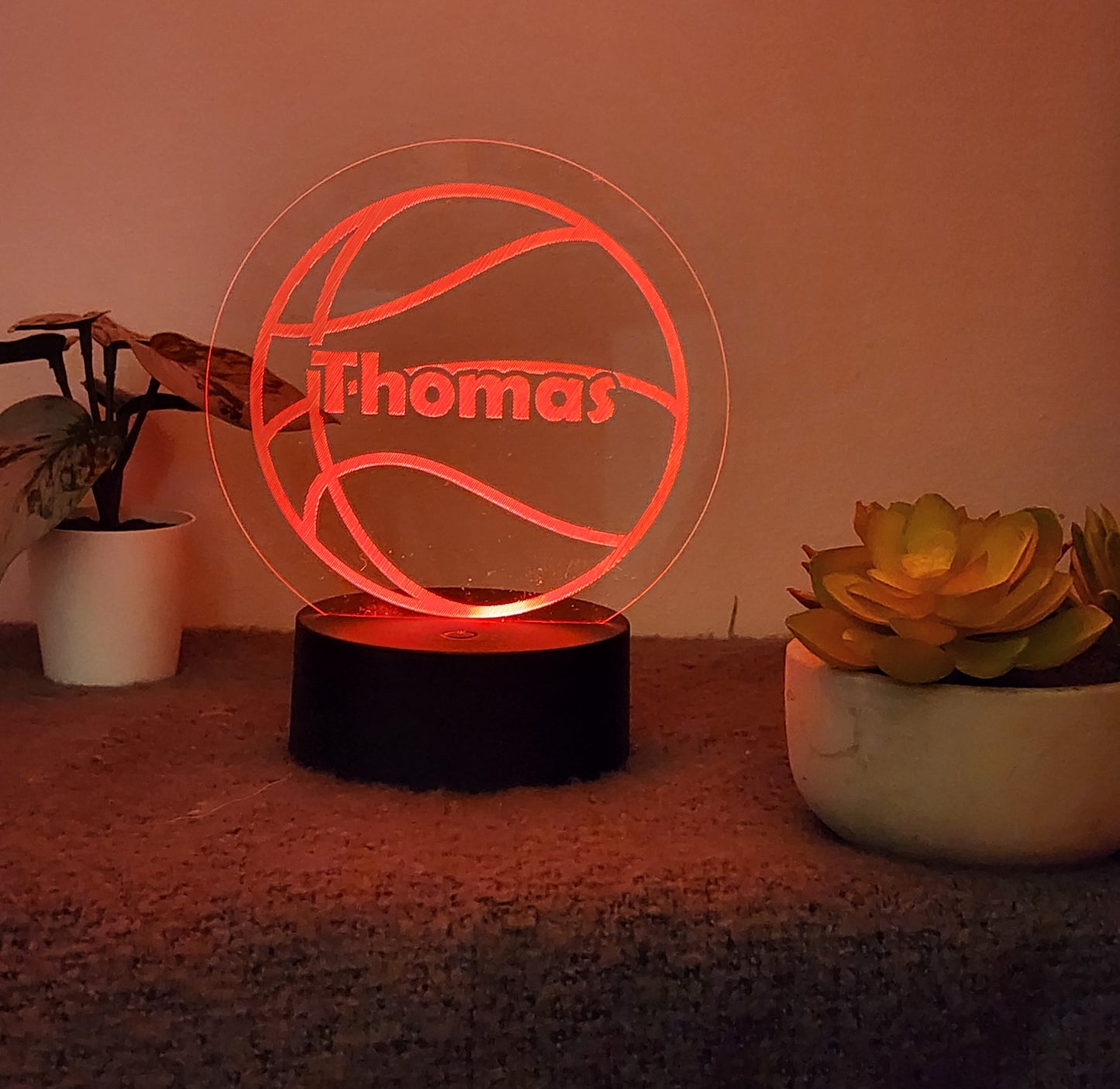 PERSONALISED BASKETBALL NIGHT LIGHT 8 COLOURS LED LAMP