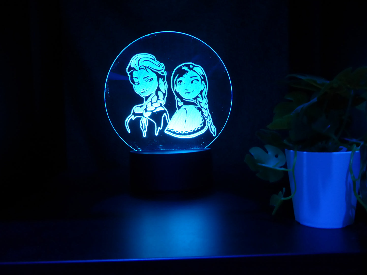 FROZEN ELSA & ANNA NIGHT LIGHT 8 COLOURS LED LAMP