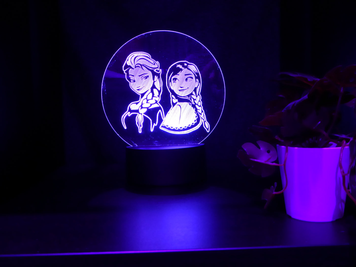 FROZEN ELSA & ANNA NIGHT LIGHT 8 COLOURS LED LAMP