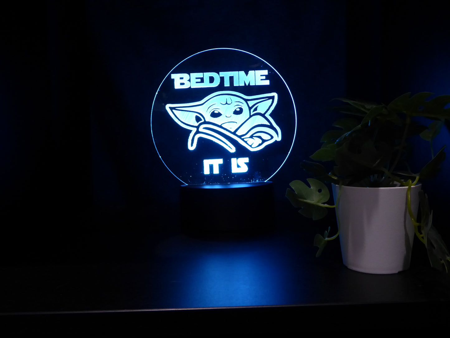 BABY YODA BEDTIME IT IS NIGHT LIGHT 8 COLOURS LED LAMP