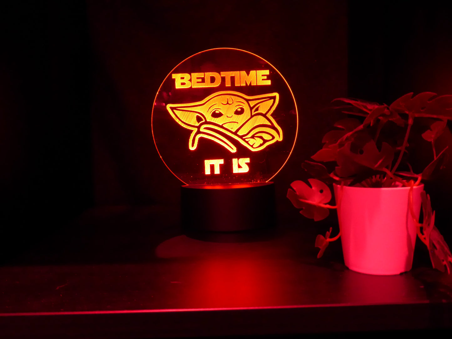 BABY YODA BEDTIME IT IS NIGHT LIGHT 8 COLOURS LED LAMP