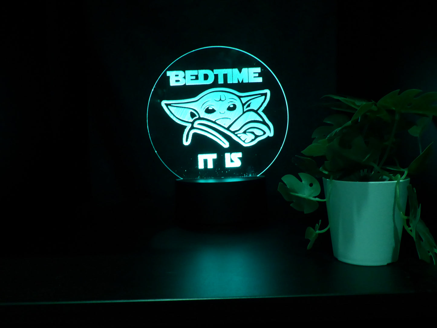 BABY YODA BEDTIME IT IS NIGHT LIGHT 8 COLOURS LED LAMP