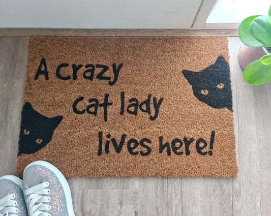 CRAZY CAT LADY CUSTOM DOOR MAT
