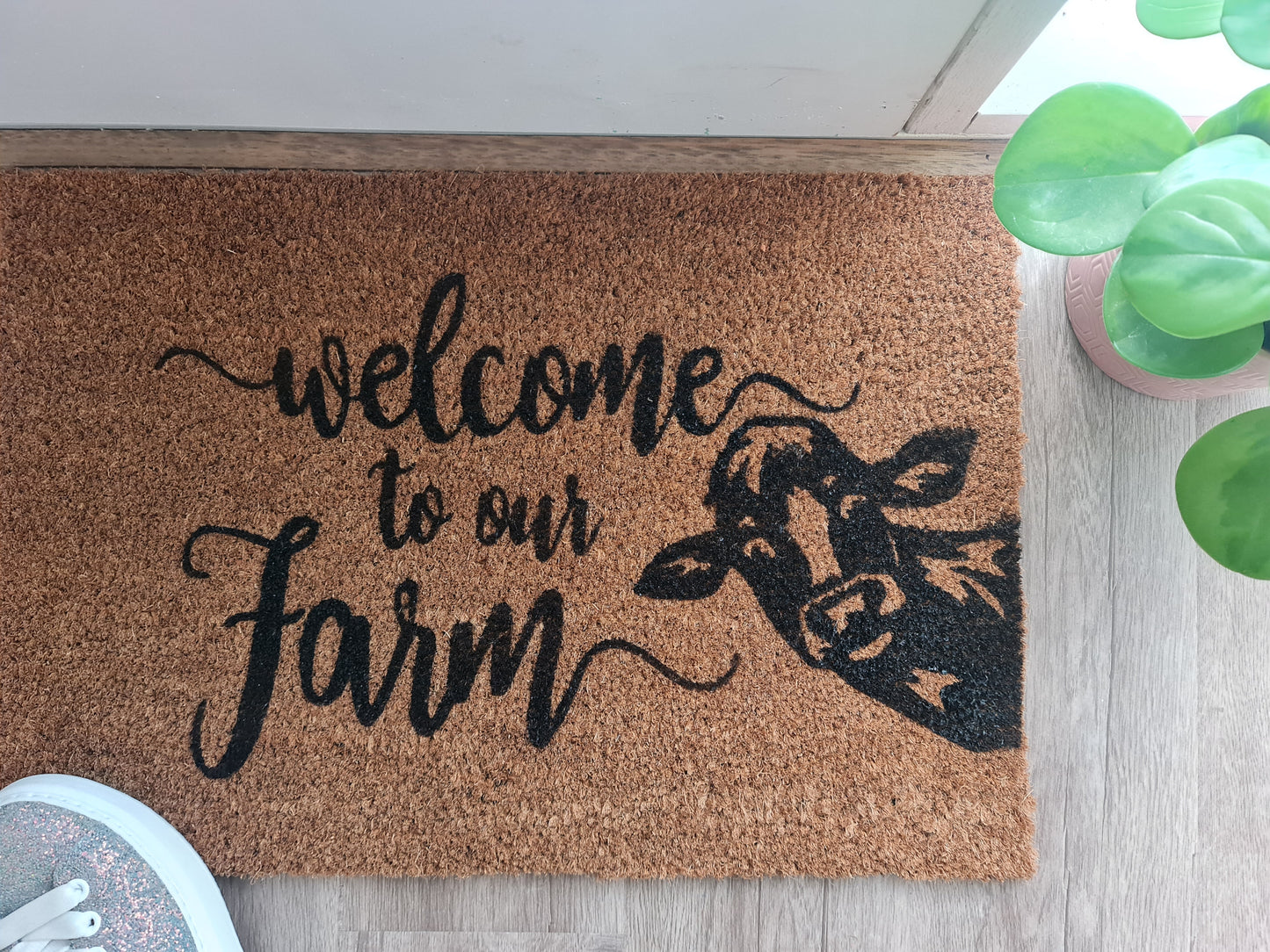 WELCOME TO OUR FARM FUN CUSTOM DOORMAT