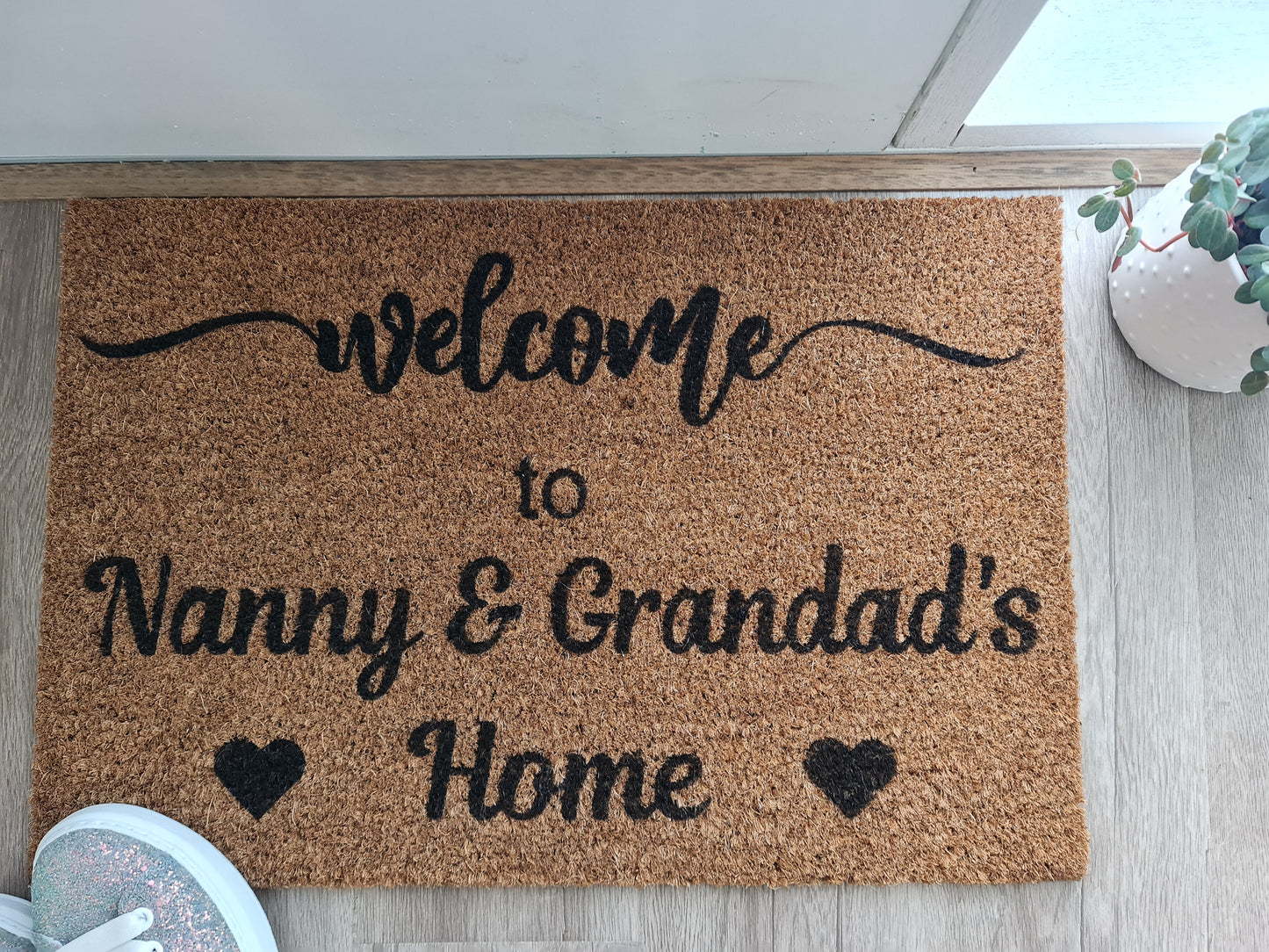 WELCOME TO GRANDPARENTS HOME PERSONALISED DOOR MAT