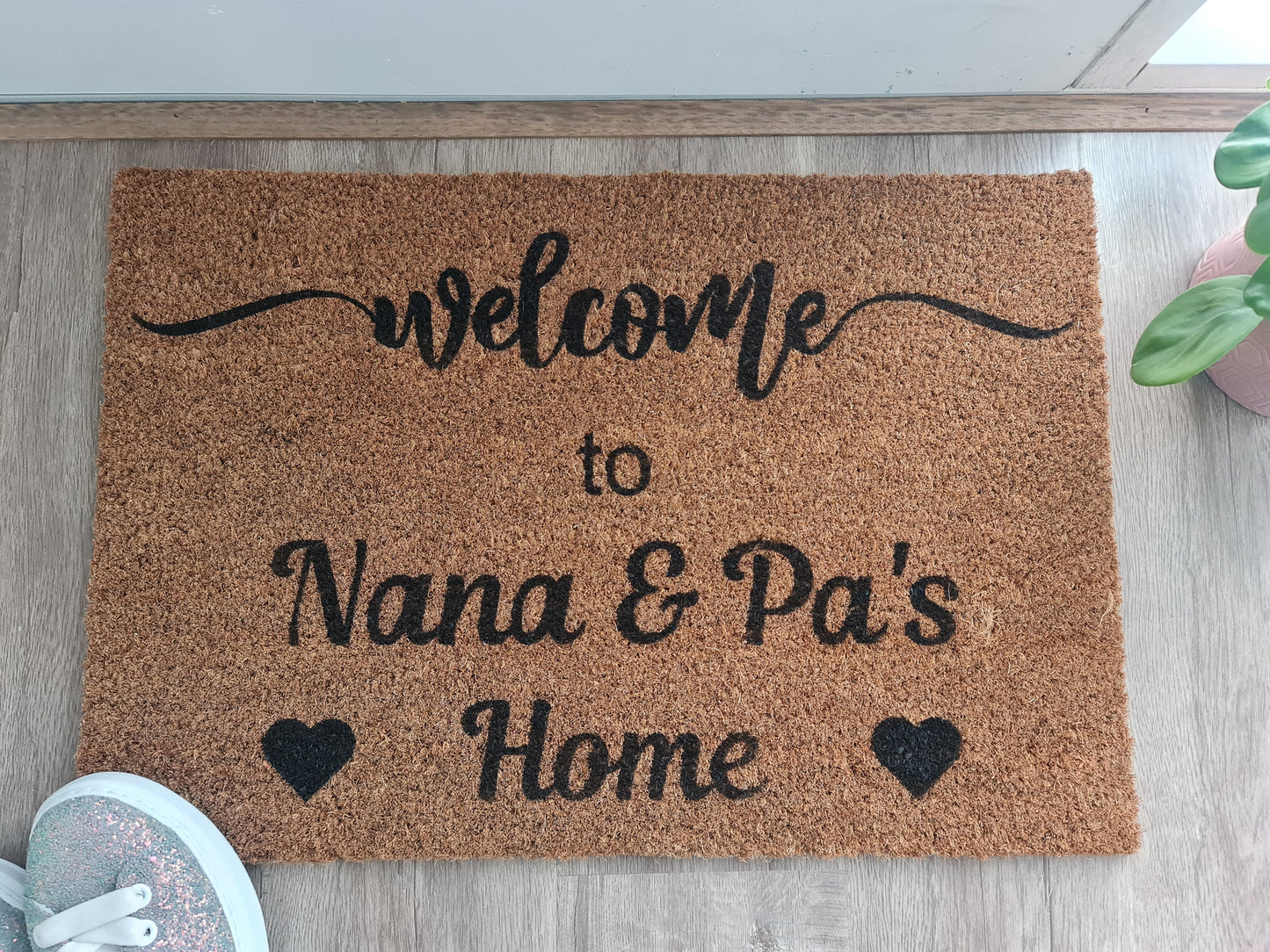 WELCOME TO GRANDPARENTS HOME PERSONALISED DOOR MAT