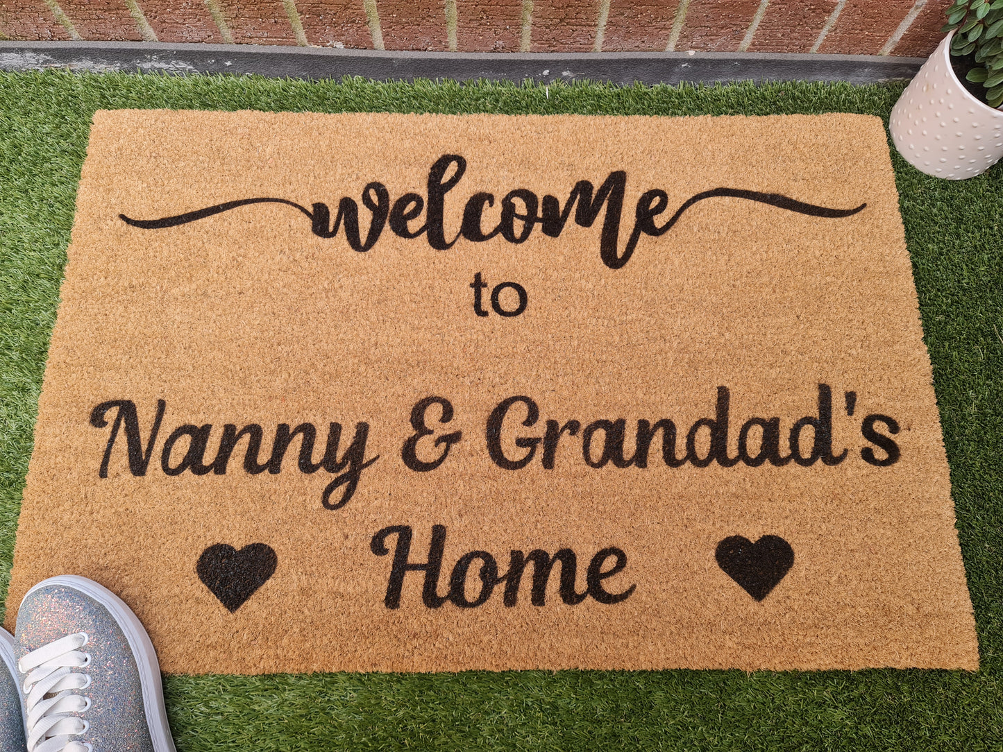 WELCOME TO GRANDPARENTS HOME PERSONALISED DOOR MAT