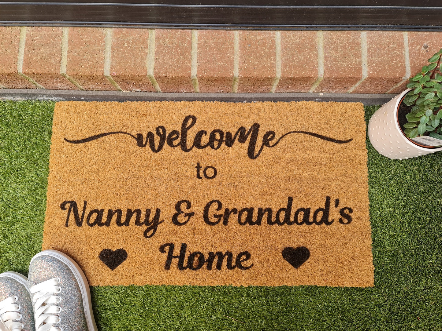 WELCOME TO GRANDPARENTS HOME PERSONALISED DOOR MAT