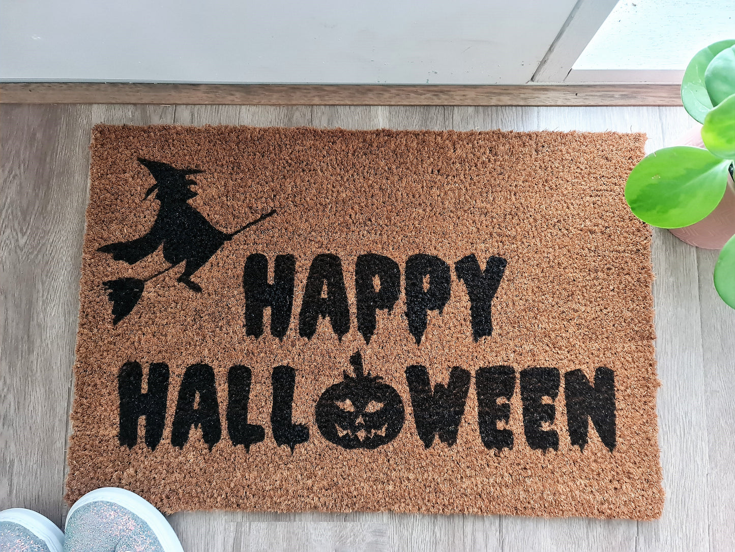 HAPPY HALLOWEEN WITCH CUSTOM DOOR MAT