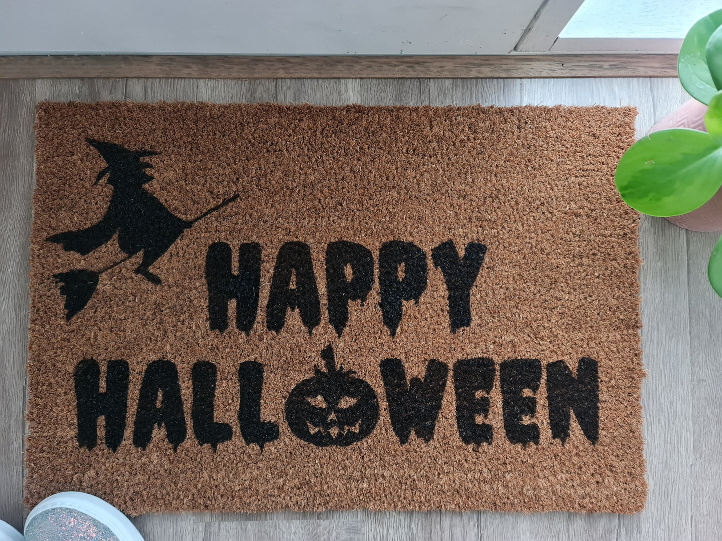 HAPPY HALLOWEEN WITCH CUSTOM DOOR MAT
