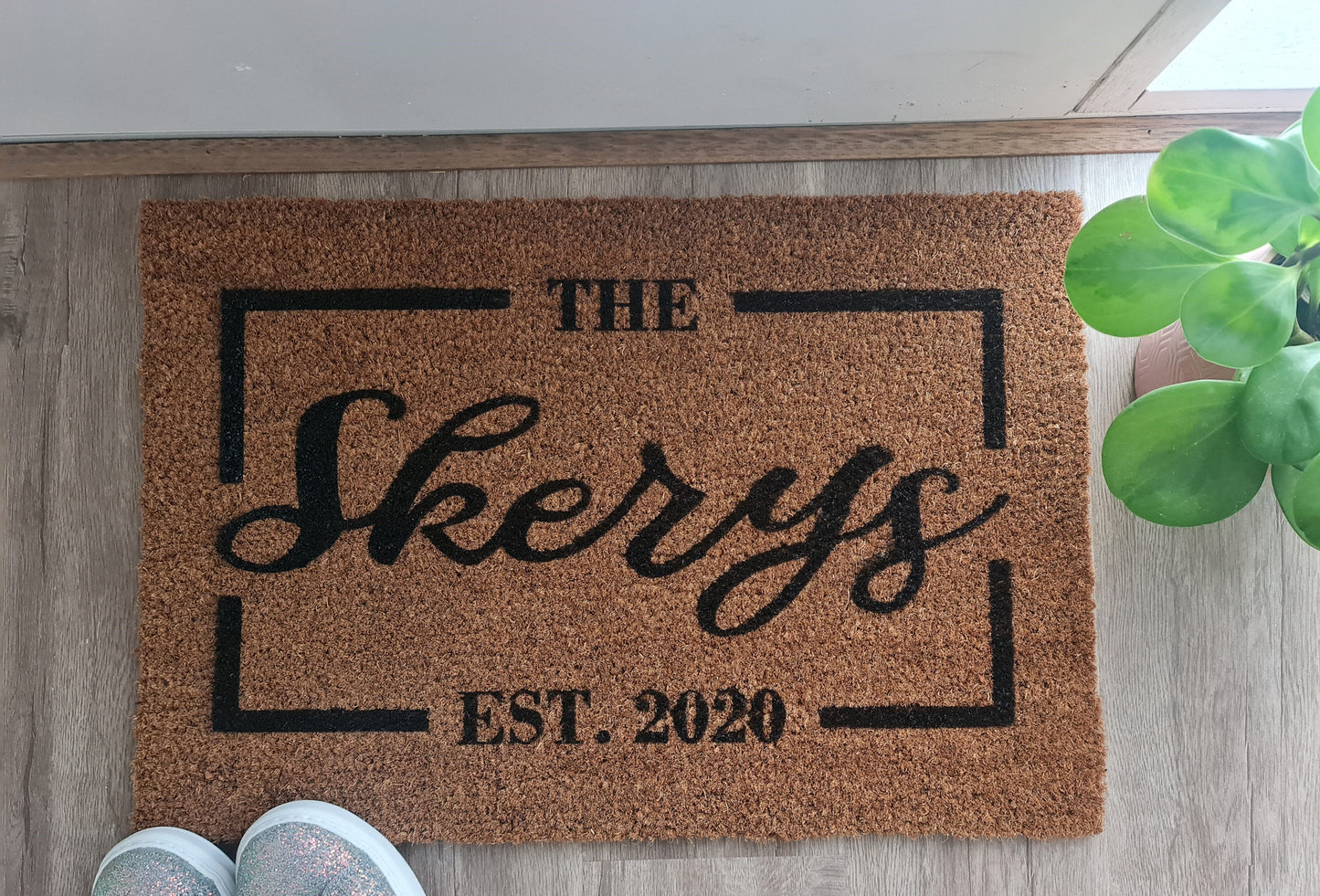 NAME PERSONALISED DOOR MAT WITH EST DATE