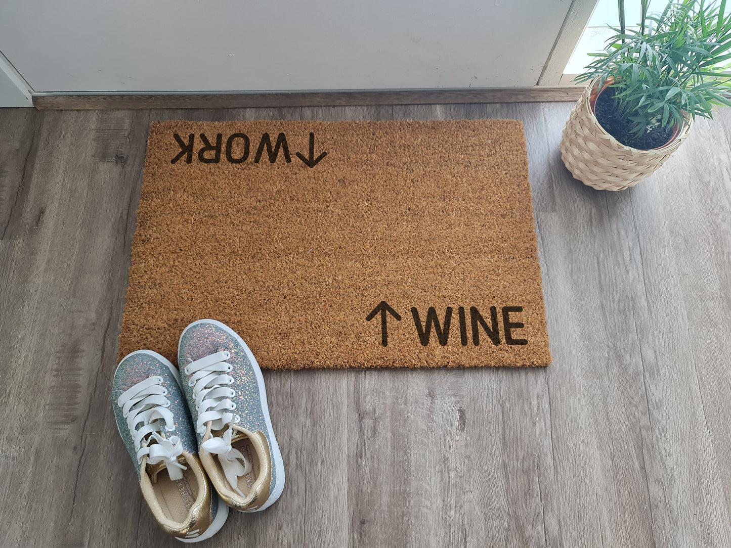 WORK WINE FUN CUSTOM DOOR MAT
