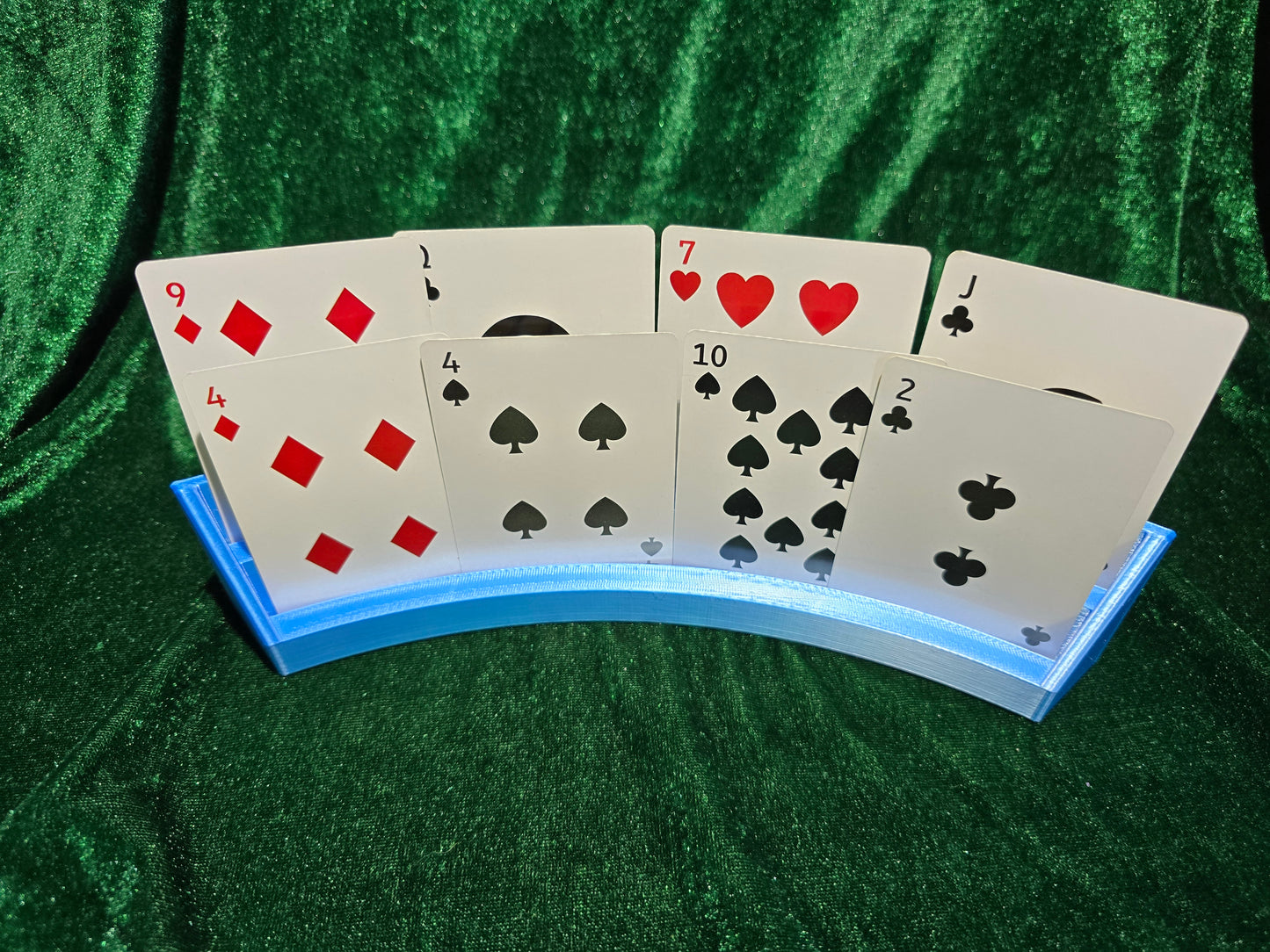 2 Tier Card Holder Stand – Curved Playing Card Display for Kids & Family Game Night