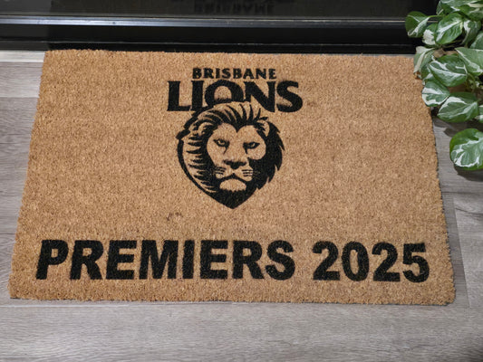 BRISBANE LIONS PREMIERS 2025 CUSTOM DOOR MAT