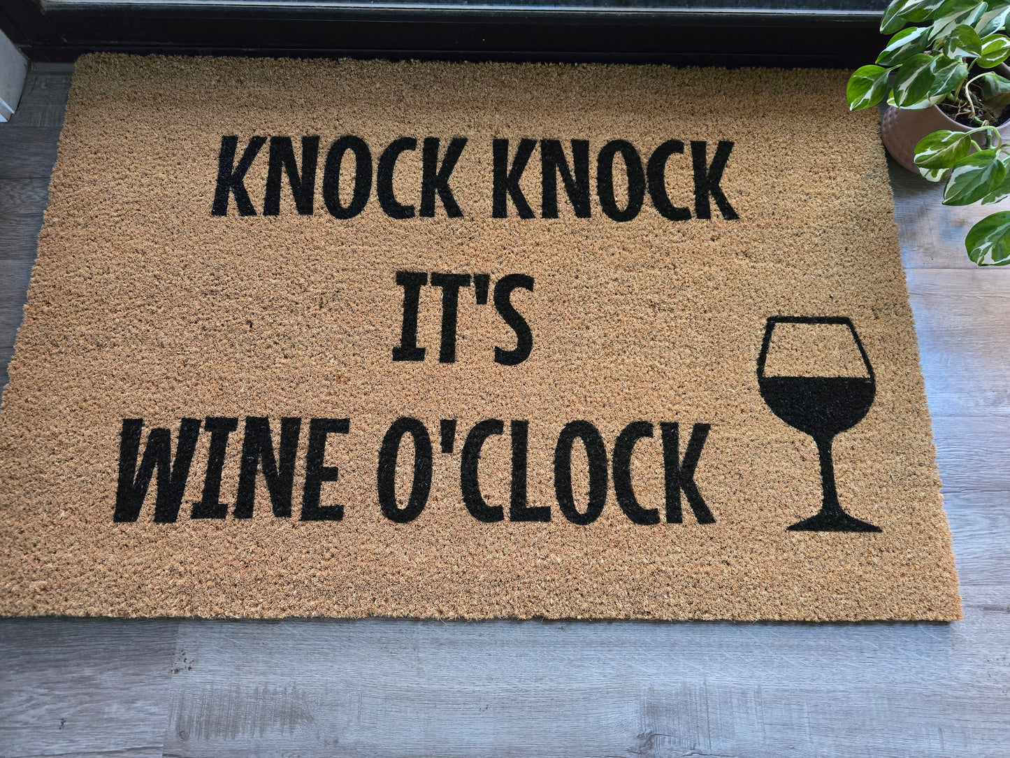 Knock Knock It’s Wine O’Clock Custom Doormat