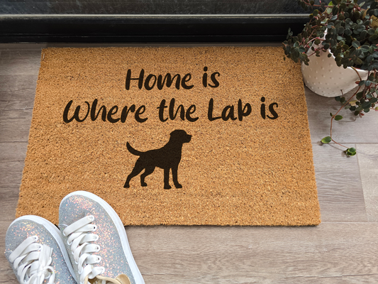 Home is Where the Lab is Custom Doormat