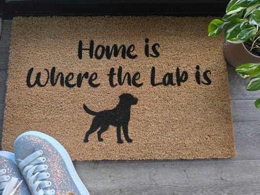 Home is Where the Lab is Custom Doormat