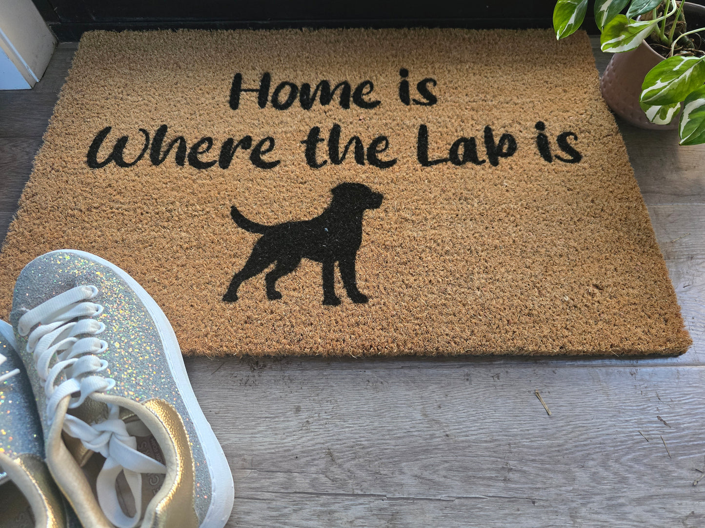 Home is Where the Lab is Custom Doormat