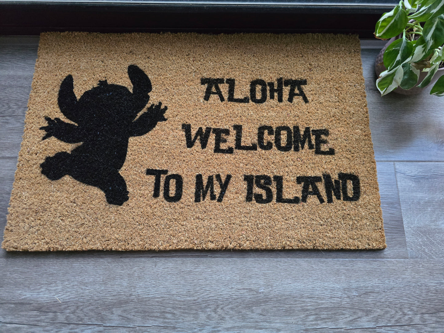 Aloha Welcome to My Island Lilo & Stitch Fun Custom Doormat
