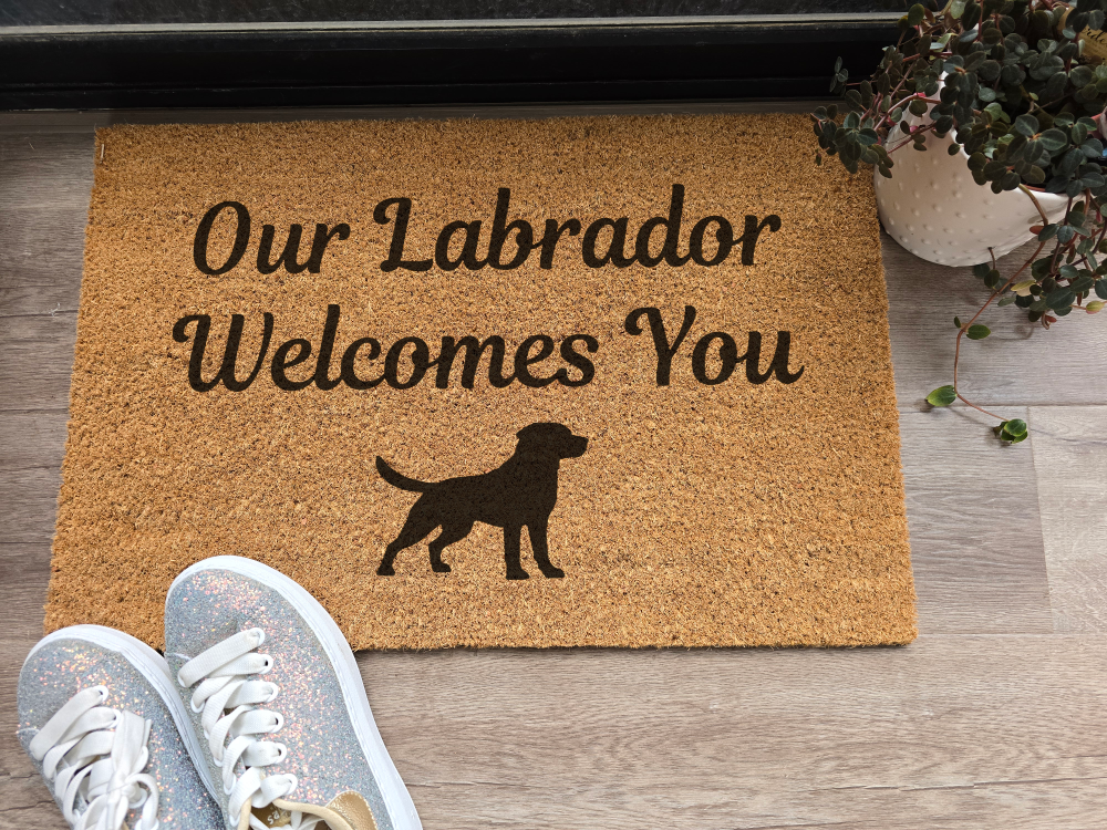 Our Labrador Welcomes You Custom Doormat
