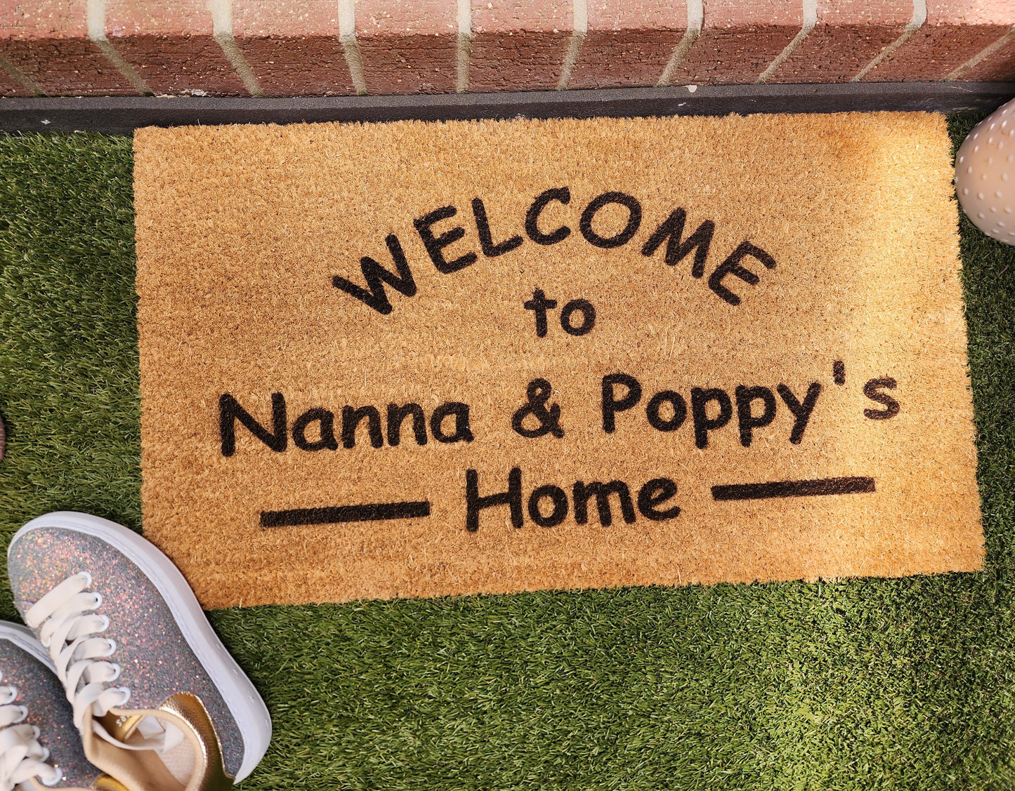 WELCOME TO GRANDPARENTS HOME PERSONALISED DOOR MAT